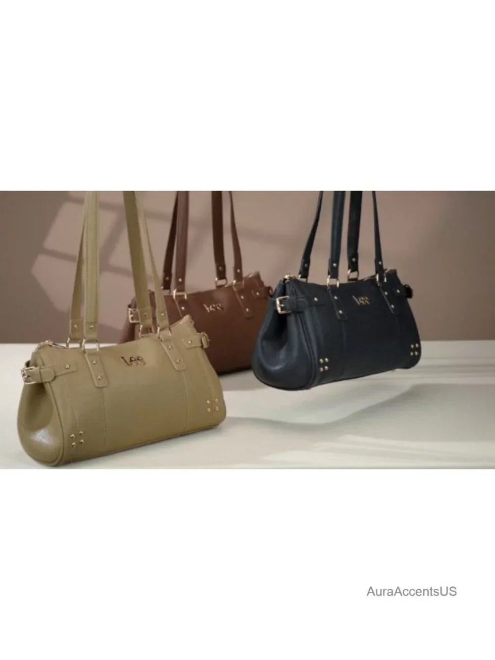 Montana West Vegan Leather Studded Satchel Purse Shoulder Bag